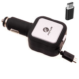 Retractable Car Charger   4.8Amp   2-Port USB  USB-C Adapter   DC Socket   Power Adapter  - ZDG50 2016-1