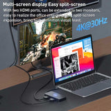 2 Port HDMI TV Adapter 7-in-1 USB-C Hub TYPE-C PD Charger Audio Video Projector Converter   - ZDZ88 2212-5