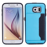 Leather Case Luxury Wallet Cover Credit Card ID Slot Stand - Aqua Blue - Selna N86