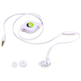 Retractable Mono Earphone 3.5mm Headphone In-Ear Single Earbud - White - Fonus S09