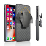 Case Holster Combo Swivel Belt Clip - Dropproof - Kickstand - Black - Fonus L37
