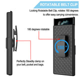 Belt Clip Case and 3 Pack Privacy Screen Protector Swivel Holster TPU Film Kickstand Cover Anti-Peep Anti-Spy - ZDZ53+3Z23
