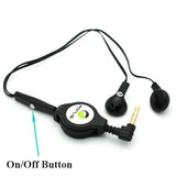 Retractable Earphones 3.5mm Headphones - Dual Earbuds - Black - Fonus B63