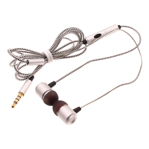 Hi-fi Sound Headphones 3.5mm Earphones -Metal Earbuds - Silver - Fonus G94