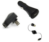 3-in-1 Home Wall Car Charger Set - Retractable Micro USB Cable - B84
