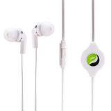 Retractable Earphones 3.5mm Headphones - In-Ear Earbuds - White - Fonus S38