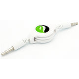 Retractable Audio Cable Aux-in Car Stereo Speaker Cord - White - Fonus F38