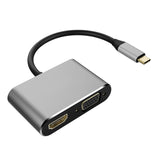 USB-C to HDMI VGA Adapter Video Splitter HDTV Cable TV Video Hub Projector Converter  - ZDX98 1564-1