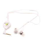 Retractable Earphones 3.5mm Headphones - In-Ear Earbuds - White - Fonus B72