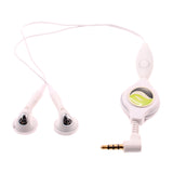 Retractable Earphones 3.5mm Headphones - In-Ear Earbuds - White - Fonus B80