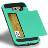 Hybrid Case Dual Layer Armor Bumper Cover - ID Card Slot - Green - Selna N14