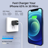 Belt Clip Case and Fast Home Charger Combo Swivel Holster PD Fast Charger Cord 6ft Long USB-C Cable Kickstand Cover 2-Port Quick Charge - ZDA85+G88