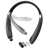 Neckband Wireless Earphones Retractable Earbuds - Black - M51 490-1