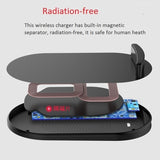 Wireless Charger 15W Fast Stand Detachable 2-Coils Charging Pad - ZDX65