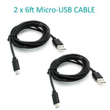 4-in-1 Home Car Charger Set with Two 6ft Cables - Micro USB - Fonus K14