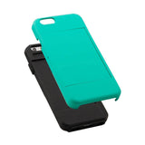 Hybrid Case Dual Layer Armor Bumper Cover - ID Card Slot - Light Green - Selna N09