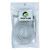 3.5mm Audio Cable Aux-in Car Stereo Speaker Cord - Flat - White - Fonus J07