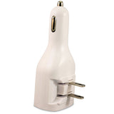 2-in-1 Car Home Wall Charger 2-Port USB - Folding Prongs - Fonus M82