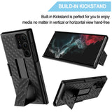 Belt Clip Case and 3 Pack Screen Protector Swivel Holster TPU Film Kickstand Cover Anti-Glare Fingerprint Works - ZDZ53+3Z34