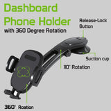 Car Mount Dash Holder Cradle Rotating Dock Strong Grip - ZDZ84