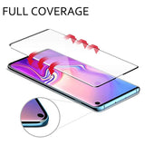Samsung Galaxy S10 - Tempered Glass Screen Protector - Full Cover Curved - Fingerprint Unlock