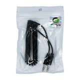 3.5mm Audio Cable Aux-in Car Stereo Speaker Cord - Coiled - Black - Fonus P19