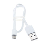 Short Micro USB Cable Charger Cord - Flat - White - Fonus G89