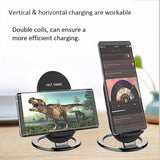 Wireless Charger 15W Fast Stand Detachable 2-Coils Charging Pad - ZDX65