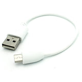 Short Micro USB Cable Charger Cord - TPE - White - Fonus C25