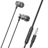 Wired Earphones Hi-Fi Sound Headphones Handsfree Mic Headset Metal Earbuds - ZDD99