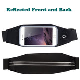 Waist Bag Sports Running Cover - Touch Screen Window - M - Reflective - Black - Fonus M55