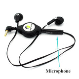 Retractable Earphones 3.5mm Headphones - Dual Earbuds - Black - Fonus B63