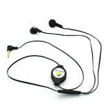 Retractable Earphones 3.5mm Headphones - Dual Earbuds - Black - Fonus B63