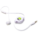 Retractable Mono Earphone 3.5mm Headphone In-Ear Single Earbud - White - Fonus S09