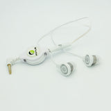 Retractable Earphones 3.5mm Headphones - In-Ear Earbuds - White - Fonus B72