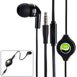 Retractable Mono Earphone 3.5mm Headphone In-Ear Single Earbud - Black - Fonus F75