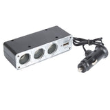 3-Port 12V DC Socket Car Charger Adapter Splitter USB Port - Fonus D83