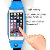 Waist Bag Sports Running Cover - Touch Screen Window - M - Reflective - Blue - Fonus A09