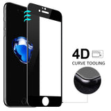 iPhone 6S/7/8 - Tempered Glass Screen Protector - HD Clear - 5D Curved - Full Cover - Black