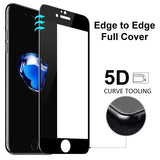 iPhone 6S/7/8 - Tempered Glass Screen Protector - HD Clear - 5D Curved - Full Cover - Black