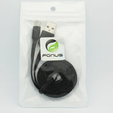 3ft Micro USB Cable Charger Cord - Flat - Black - Fonus B31