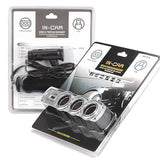 3-Port Socket Car DC Charger Adapter Splitter with USB - M60