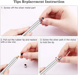 Stylus Touch Screen Pen Fiber Tip Aluminum Lightweight Silver Color - ZDZ51