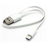Short Micro USB Cable Charger Cord - Flat - White - Fonus G89