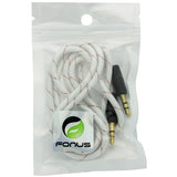 3.5mm Audio Cable Aux-in Car Stereo Speaker Cord - Braided - White - Fonus P06