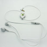 Retractable Earphones 3.5mm Headphones - Dual Earbuds - White - Fonus B56