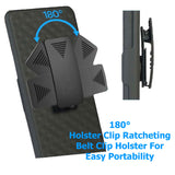 Case Belt Clip Holster Swivel Cover Kickstand Armor - ZDY45