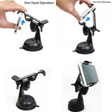 Car Mount Holder for Dash Windshield - Easy One Hand Operation - Fonus K56