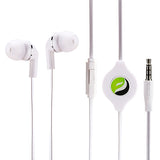 Retractable Earphones 3.5mm Headphones - In-Ear Earbuds - White - Fonus S38