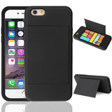 Hybrid Case Dual Layer Armor Bumper Cover - ID Card Slot - Black - Selna N10